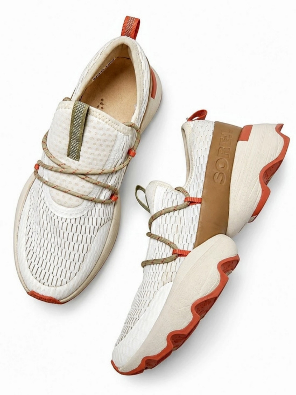 Sorel Size 8 Kinetic Impact Lace Sneaker Impact Lace Sneakers White & Brown